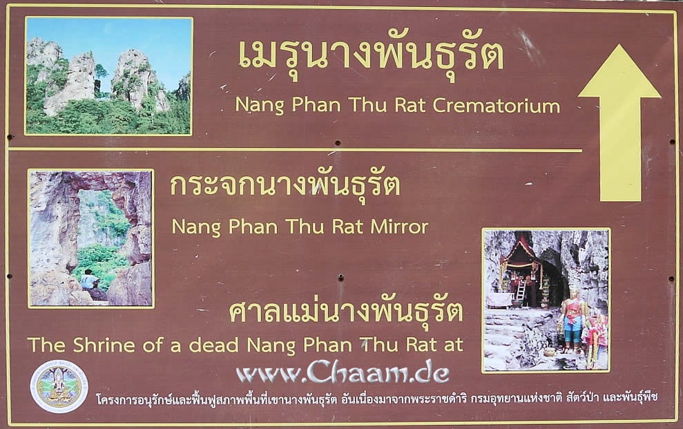 Hinweisschild Khao Nang Phanthurat Naturpark
