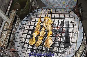 Tintenfisch auf Grill BBQ