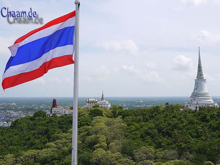 Schöne Aussicht vom Tempel Phra Nakhon Khiri in Phetchaburi Thailand