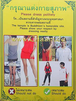 Kleiderordnung buddhistischer thailändischer Tempel
